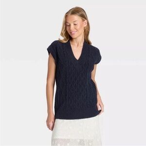 Women's Cable Sweater Vest - Universal Thread™ Navy Blue new 🆕